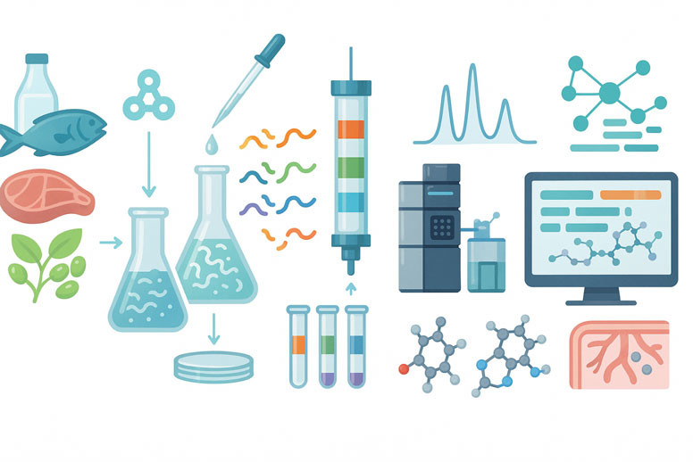 The scientific process of extracting and analyzing bioactive peptides found in food.